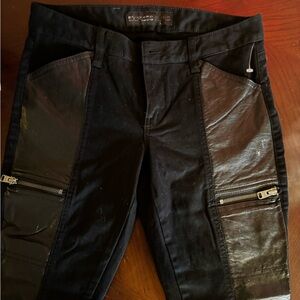 Express Black Faux Leather Panel Pants